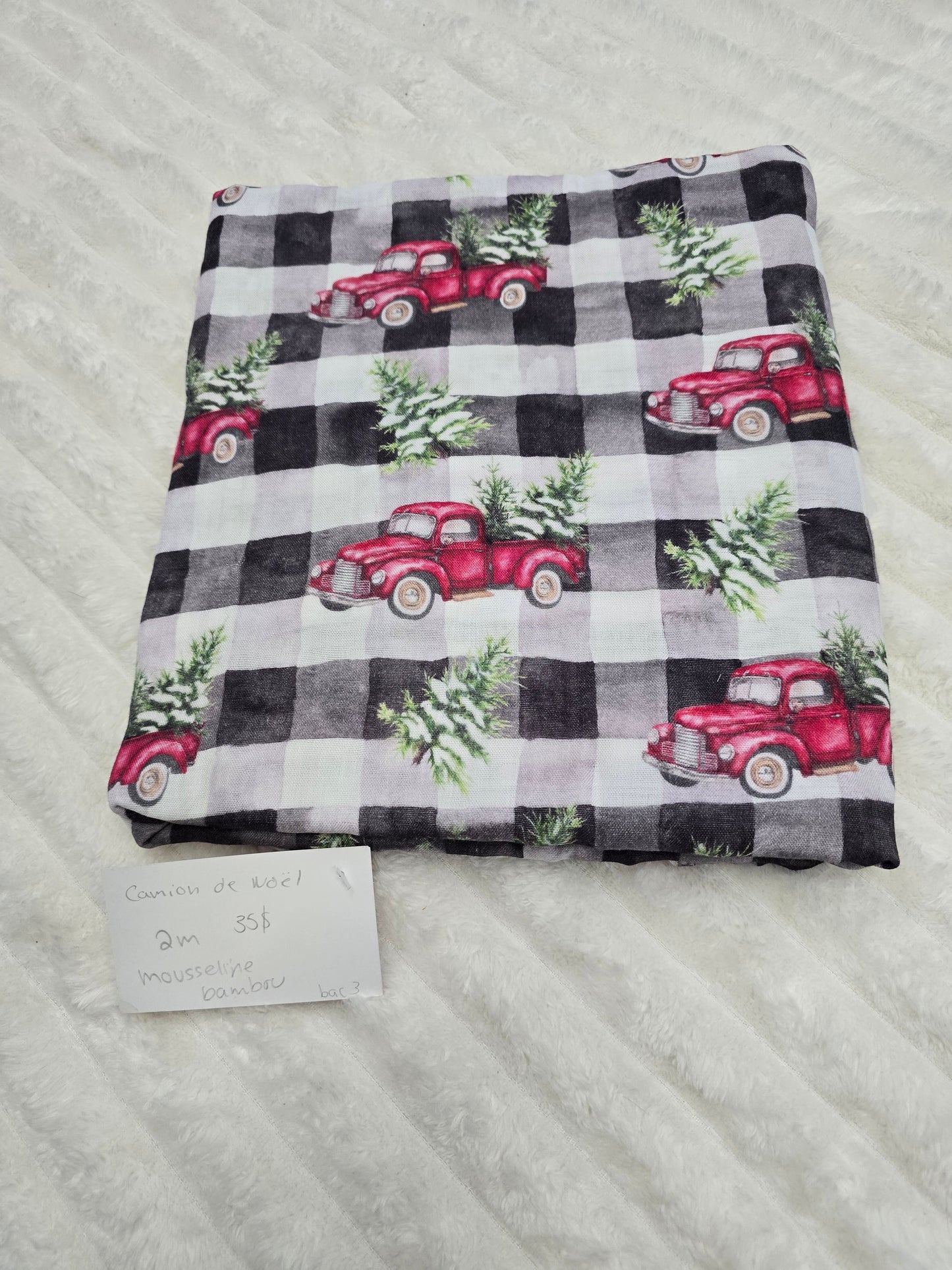 Camion de Noël, mousseline bambou
