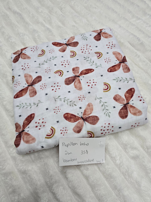 Papillon boho, mousseline bambou