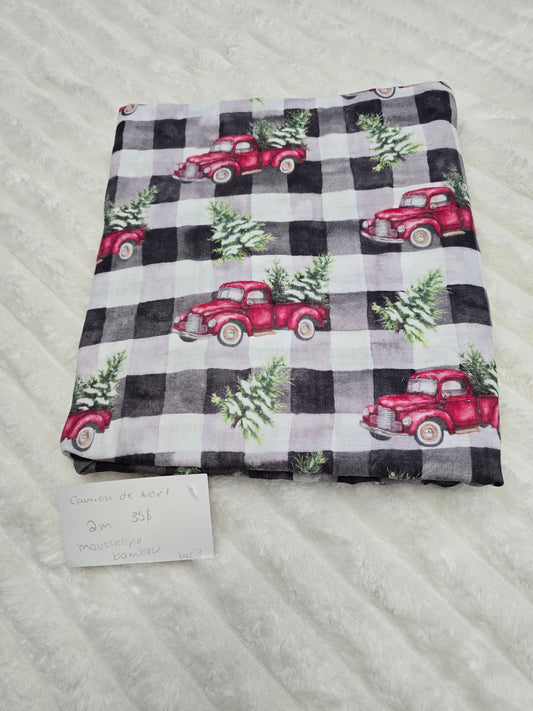 Camion de Noël, mousseline bambou