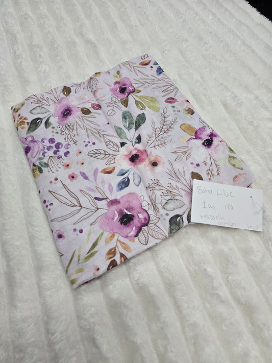 Boho lilas, mousseline bambou