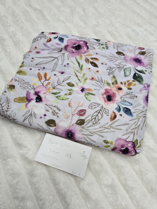 Boho lila,mousseline bambou